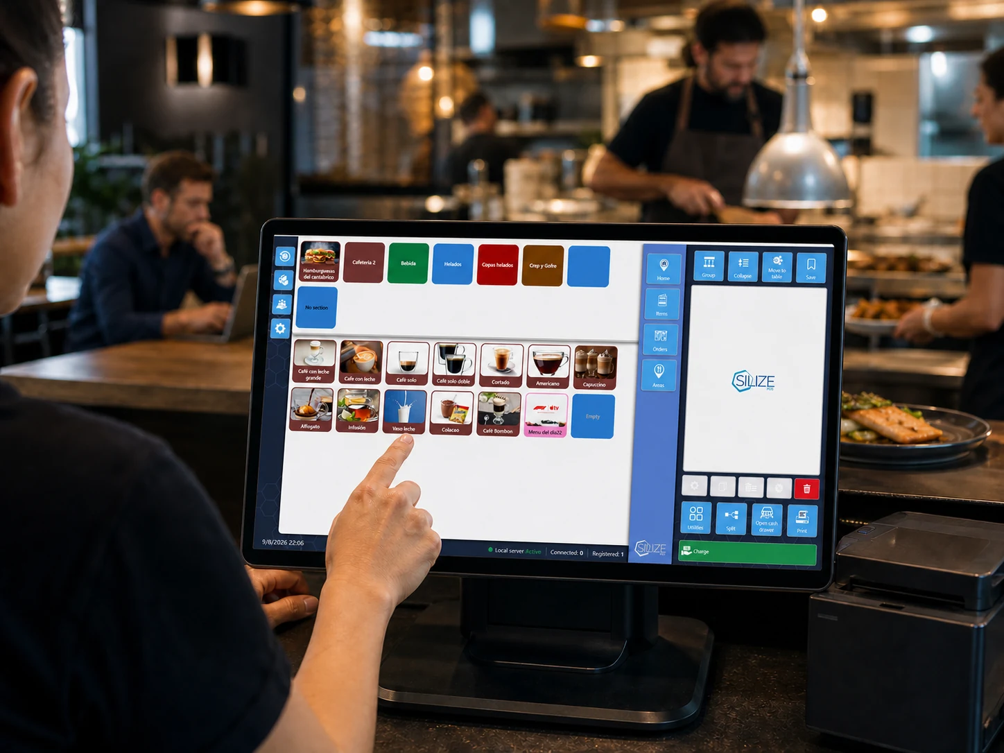 El terminal Silize POS como pieza central de la operativa durante un servicio de hostelería