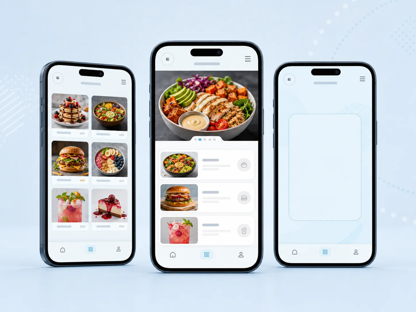 Carta Digital mostrando categorías, detalle de producto e idiomas