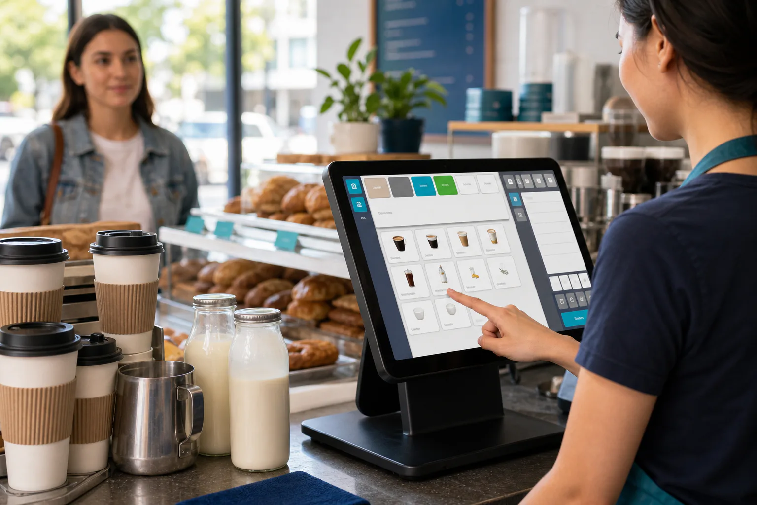 Cafetería preparando un pedido personalizado con Silize POS