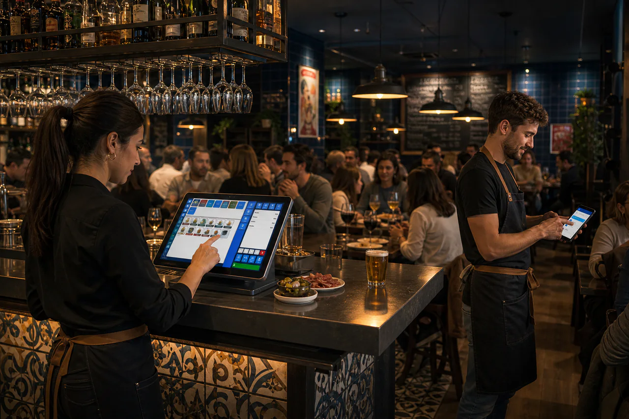 Bar en hora punta utilizando Silize POS y Commander