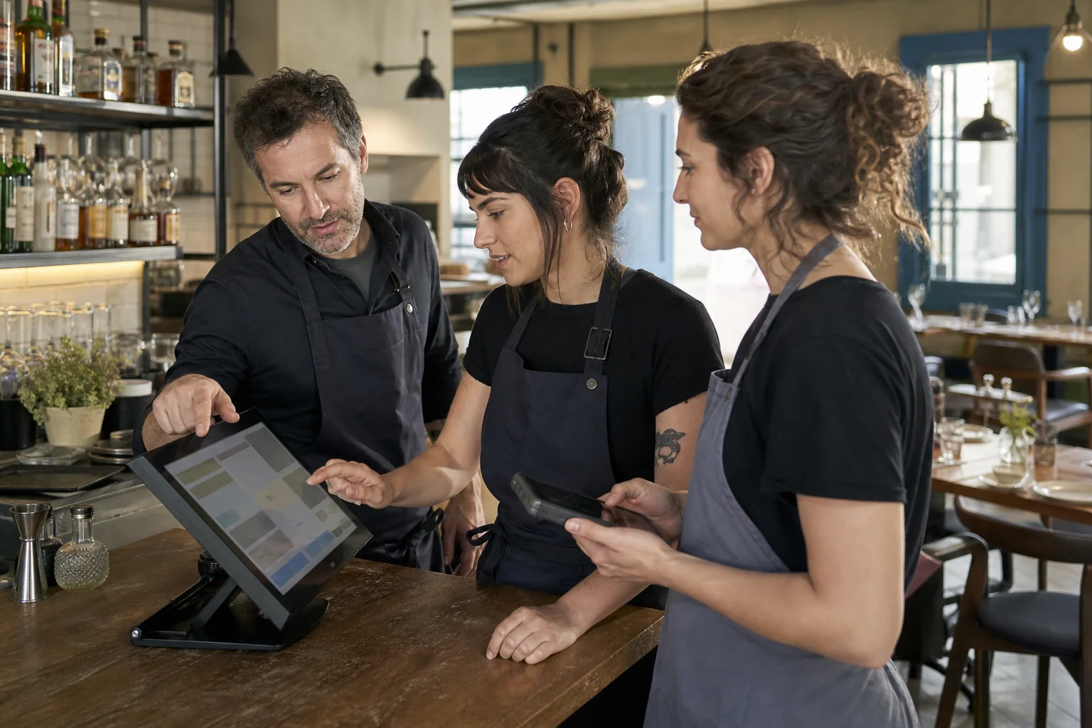 Equipo de hostelería aprendiendo a trabajar con Silize POS